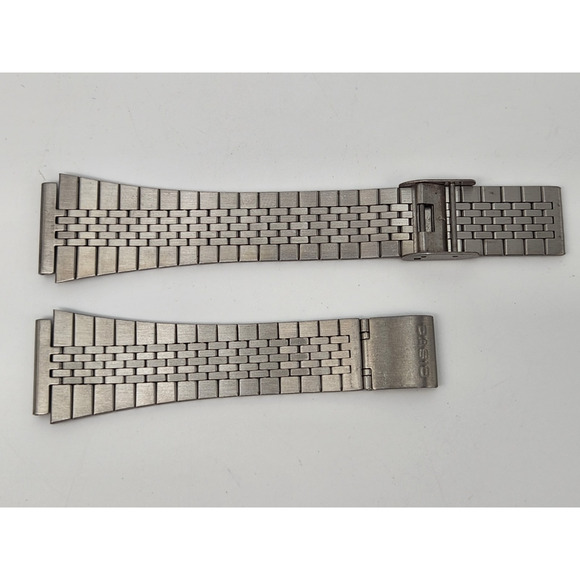 VINTAGE ORIGINAL CASIO STAINLESS STEEL USED WATCH BAND 20MM JAPAN - Picture 1 of 12